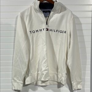 Tommy Hilfiger White Zip Up Sweater